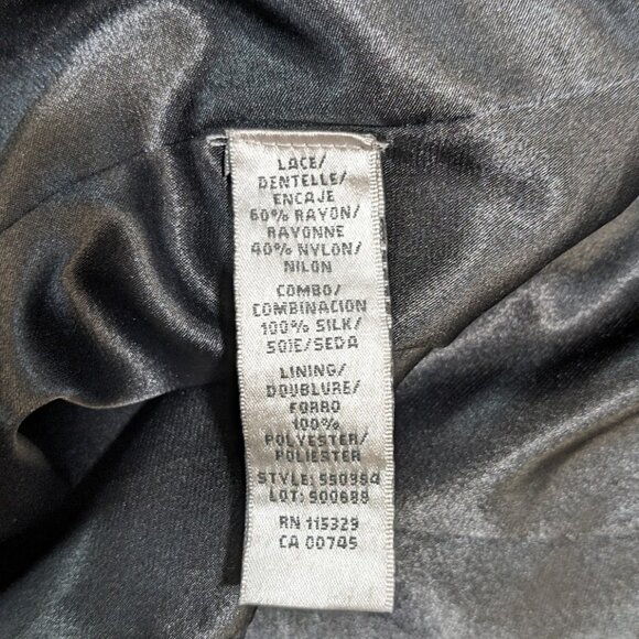 BADGLEY MISCHKA Black Lace Silk Strapless Gown - Picture 6 of 6